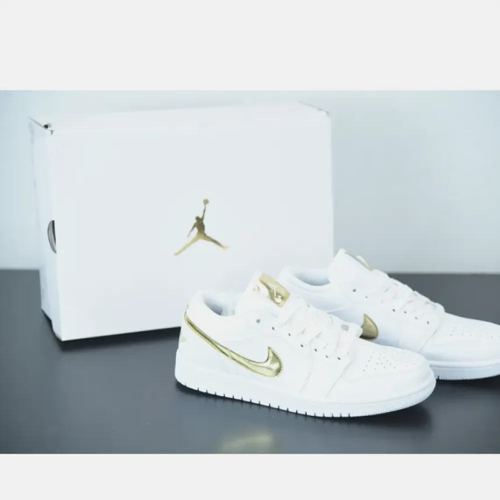 Air Jordan 1 Low White Metallic Gold  CZ4776-100