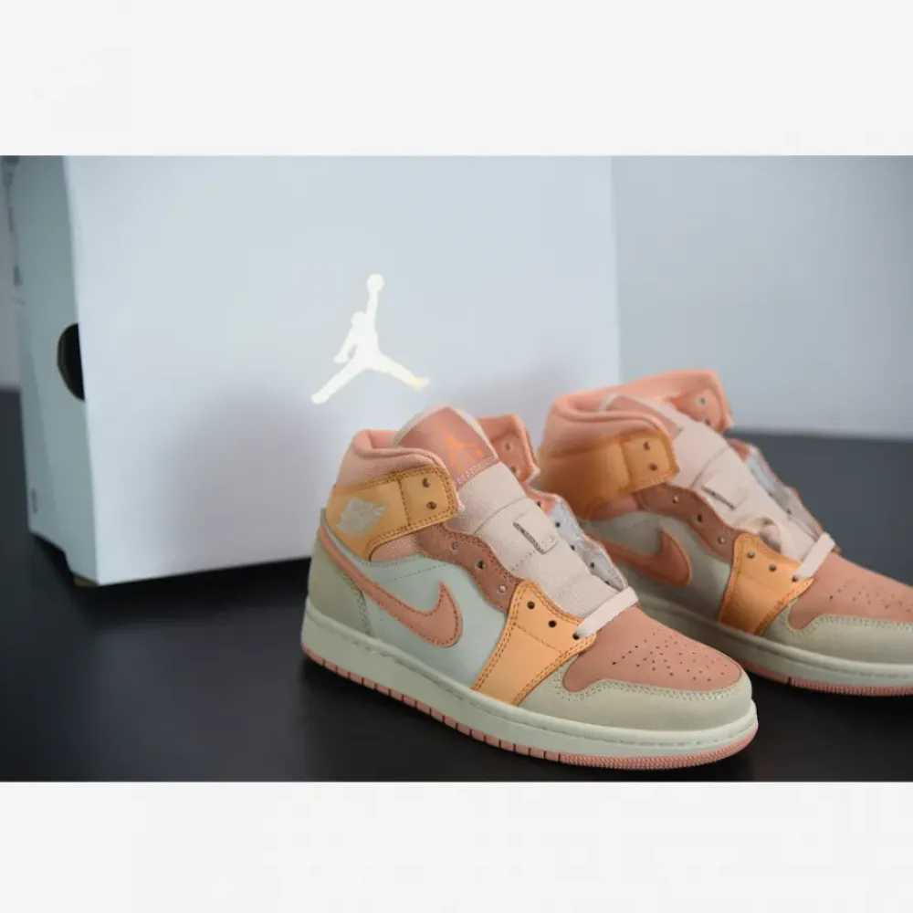 Air Jordan 1 Mid Atomic Orange/Apricot Agate-Terra Blush  DH4270-800