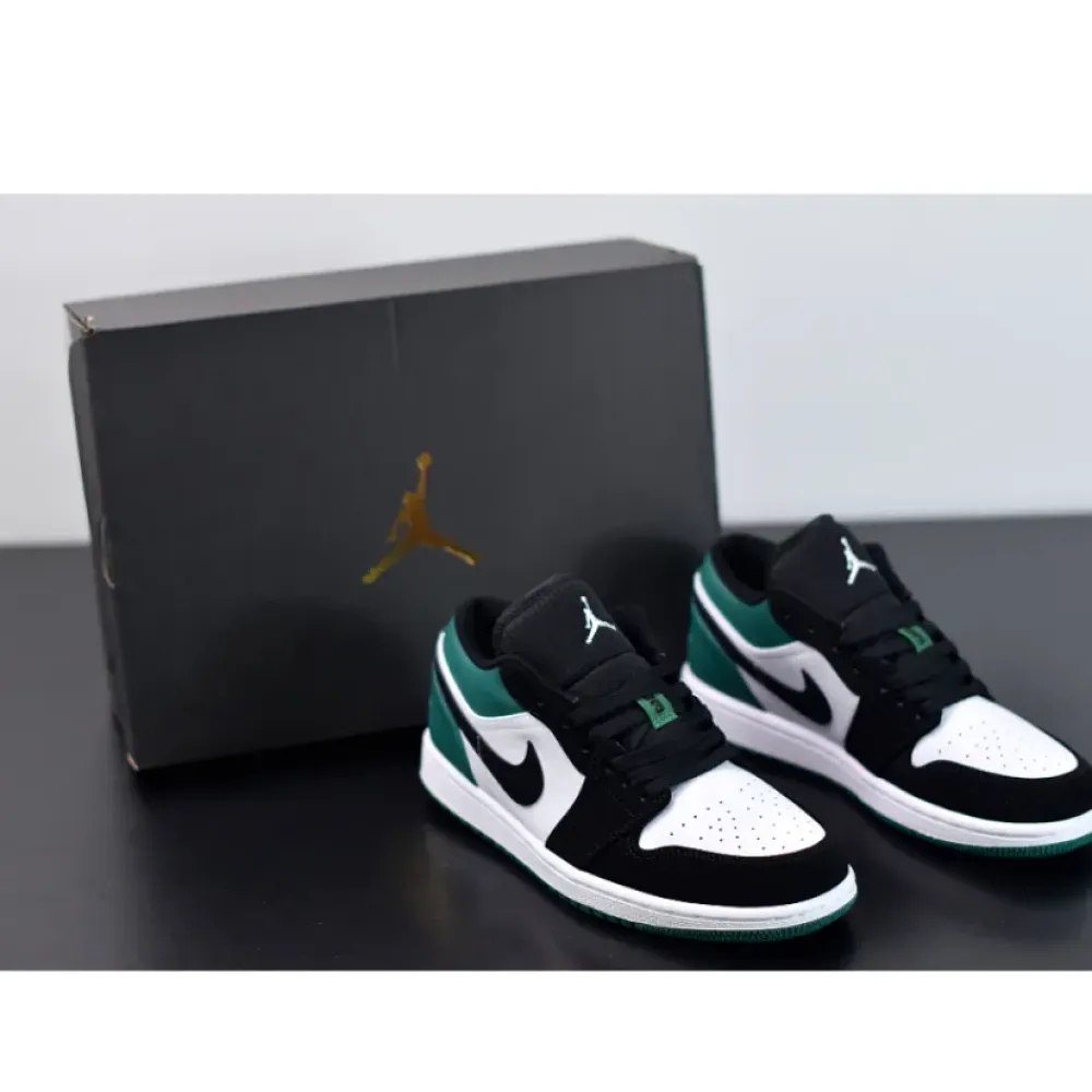 Air Jordan 1 Low White/Black-Mystic Green  553558-113