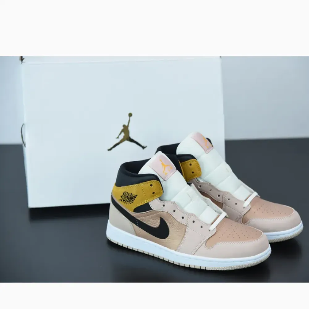 Air Jordan 1 Mid Particle Beige/Black-Metallic Red Bronze  DD2224-200