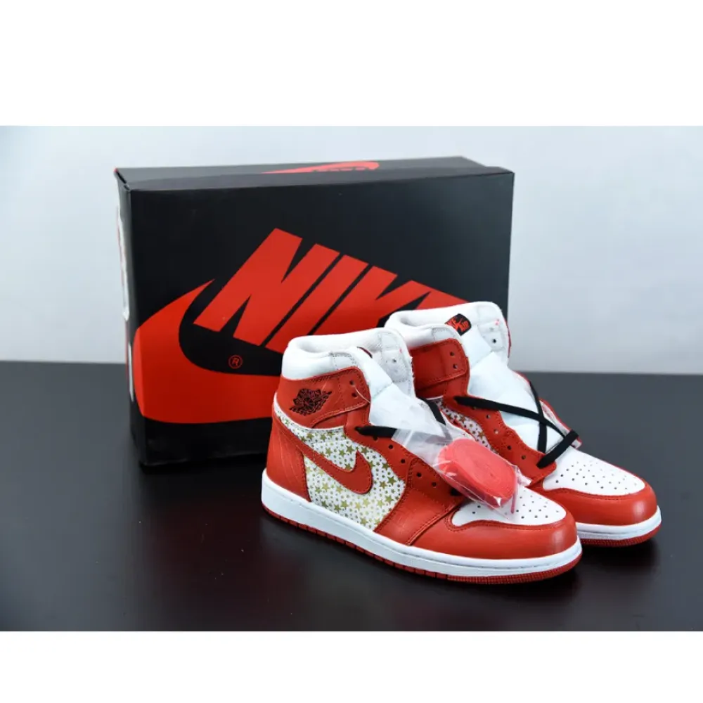 Supreme x Air Jordan 1 High Stars Varsity Red 555088-600