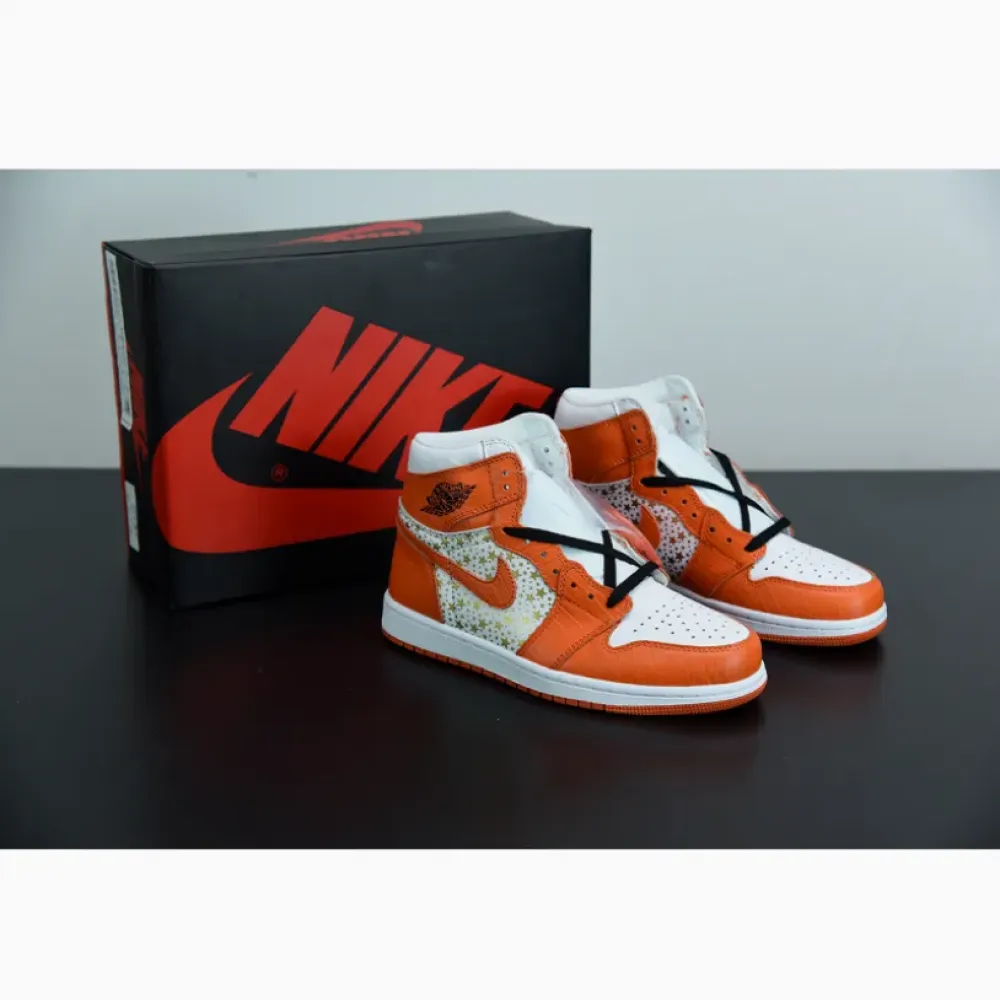 Supreme x Air Jordan 1 High Stars College Orange 555088-121