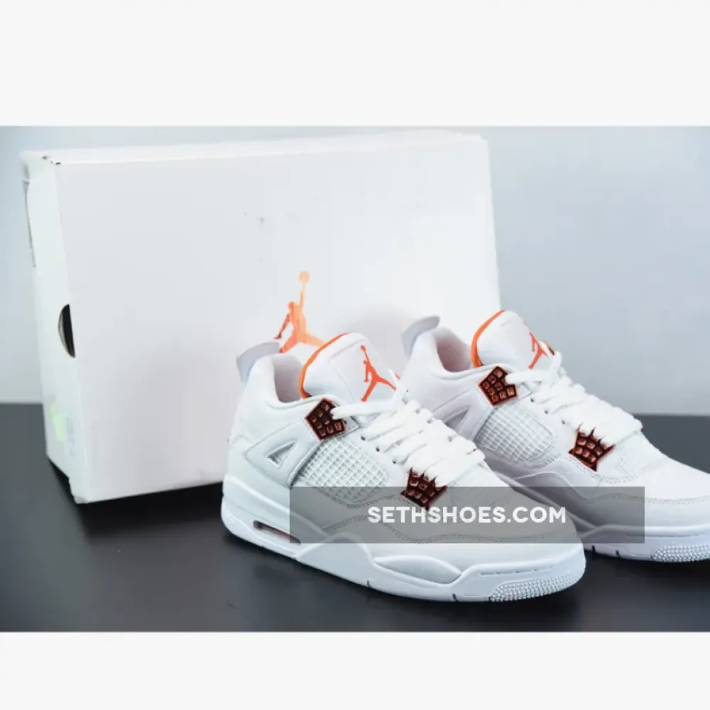 Air Jordan 4 “Orange Metallic” White/Total Orange-Metallic Silver CT8527-118