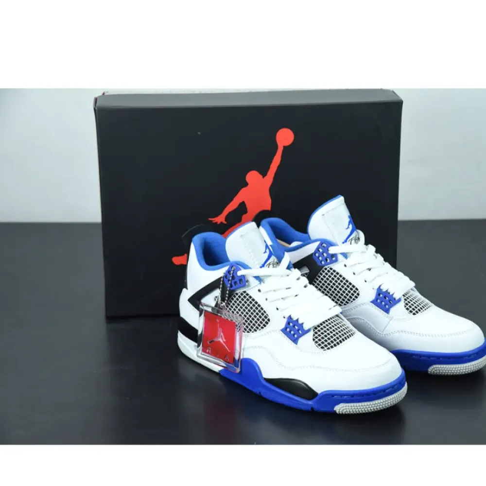Air Jordan 4 “Motorsports” White/Game Royal-Black  308497-117