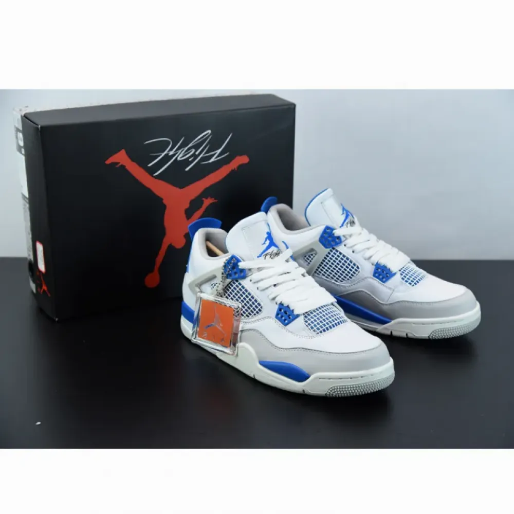 Air Jordan 4 OG White/Neutral Grey-Military Blue  308497-105