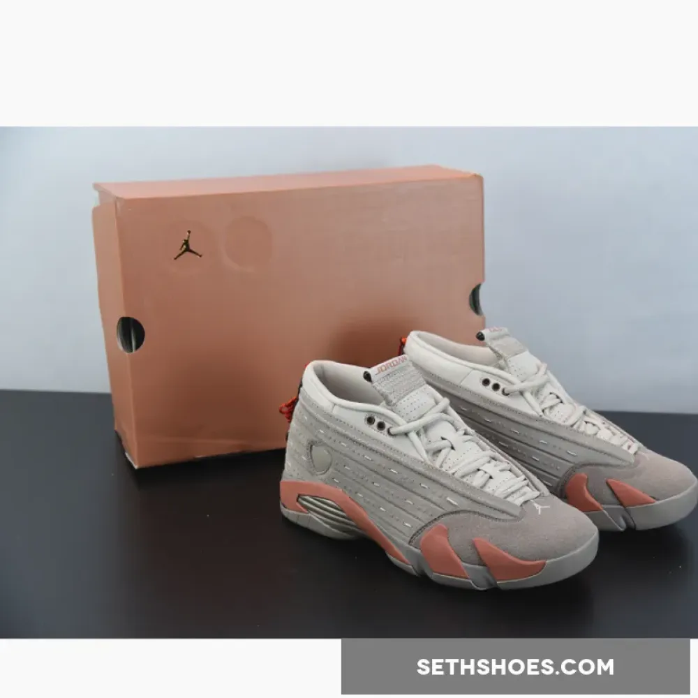 Clot x Air Jordan 14 Low Sepia Stone/Terra Blush/Desert Sand  DC9857-200