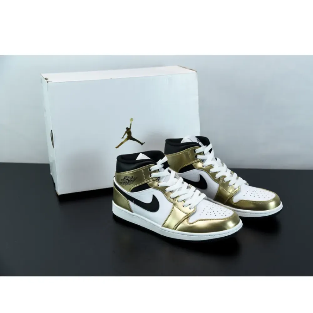 Air Jordan 1 Mid SE Metallic Gold/White-Black  DC1419-700