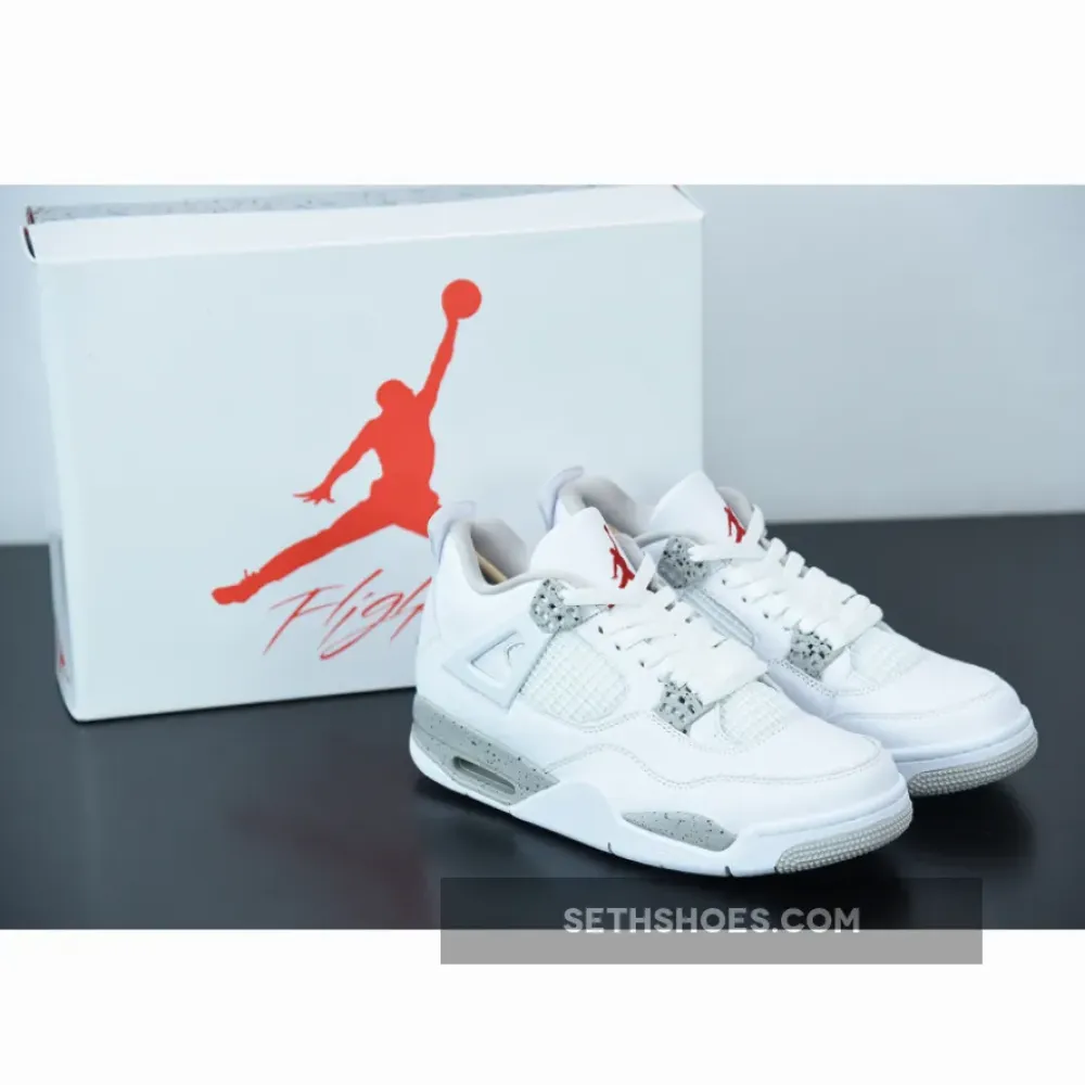 Air Jordan 4 “White Oreo” White/Tech Grey-Black-Fire Red  CT8527-100