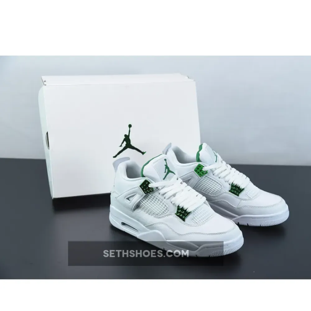 Air Jordan 4 “Green Metallic” White/Pine Green-Metallic Silver  CT8527-113