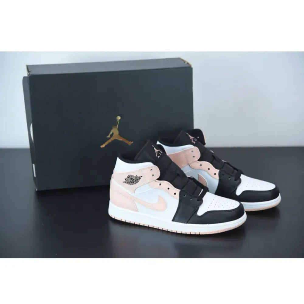 Air Jordan 1 Mid White/Black-Crimson Tint  554724-133