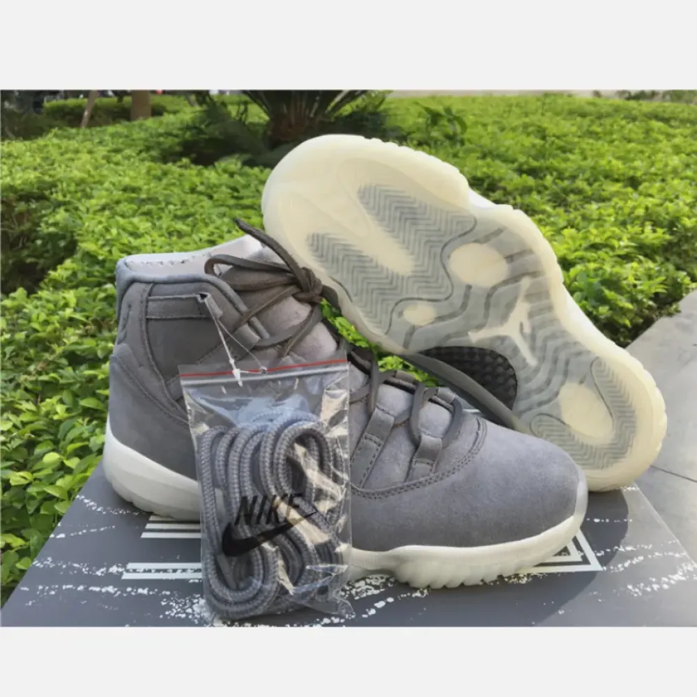 Air Jordan 11 Premium “Grey Suede” Cool Grey/Sail  914433-003