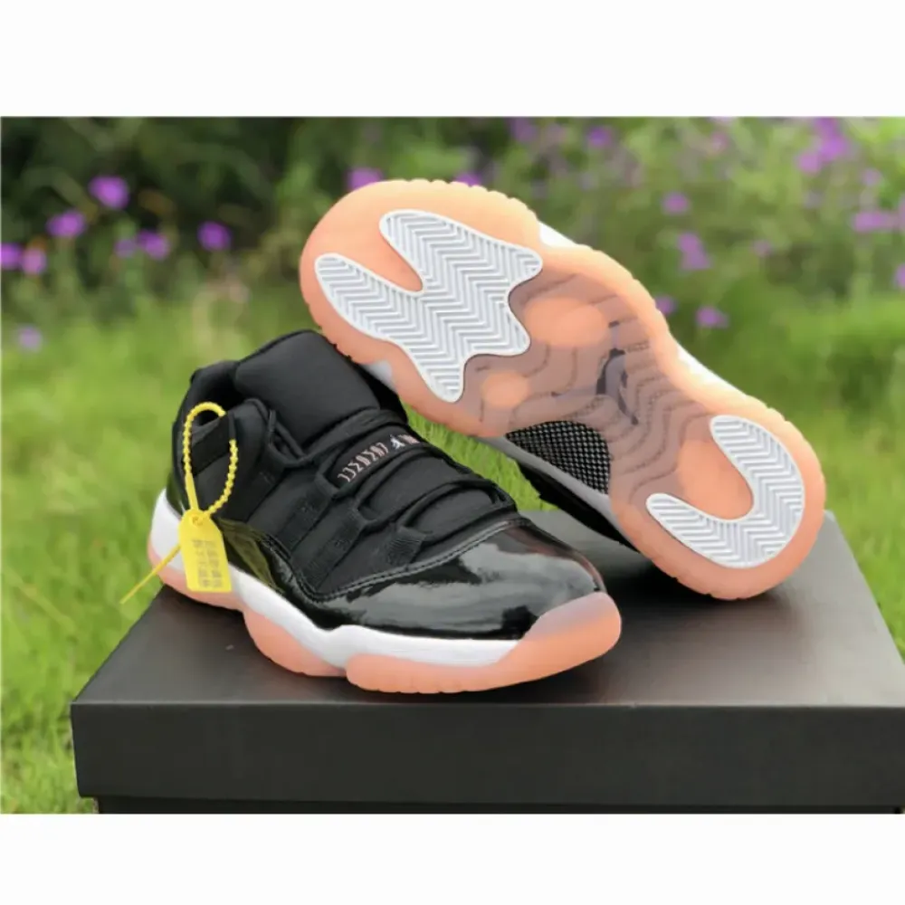 Air Jordan 11 Low GS Black/Bleached Coral-White  580521-013