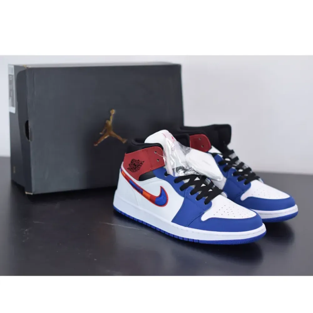 Air Jordan 1 Mid Multicolor Swoosh  852542-146
