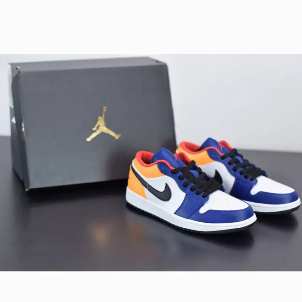 Air Jordan 1 Low White/Track Red/Deep Royal Blue  553558-123