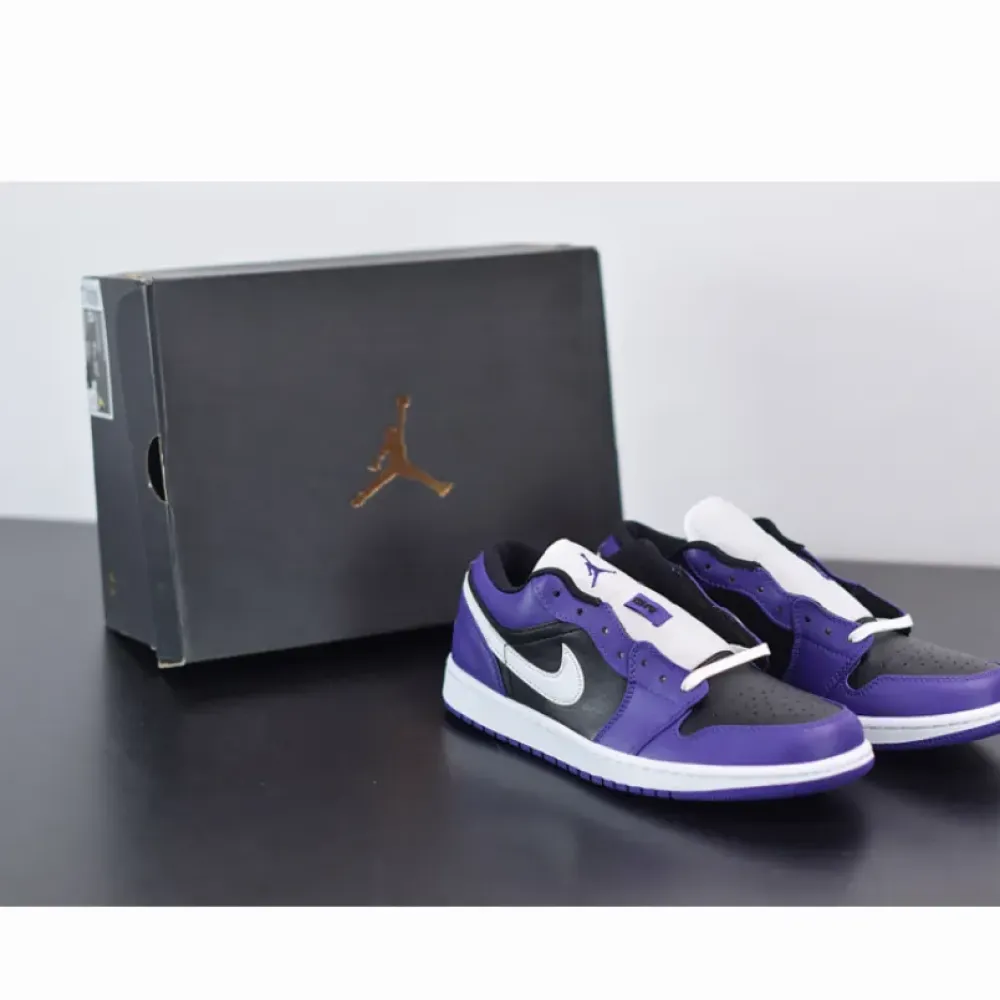 Air Jordan 1 Low Court Purple/White/Black  553558-500