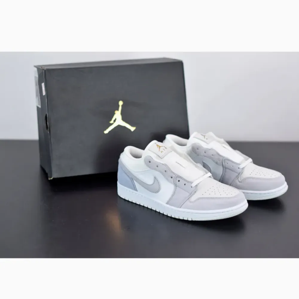 Air Jordan 1 Low “Paris” White/Sky Grey-Football Grey  CV3043-100