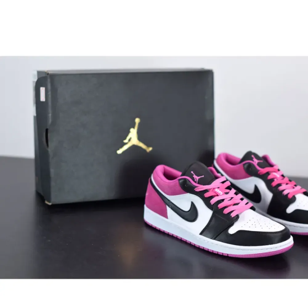 Air Jordan 1 Low Black/White-Magenta  CK3022-005