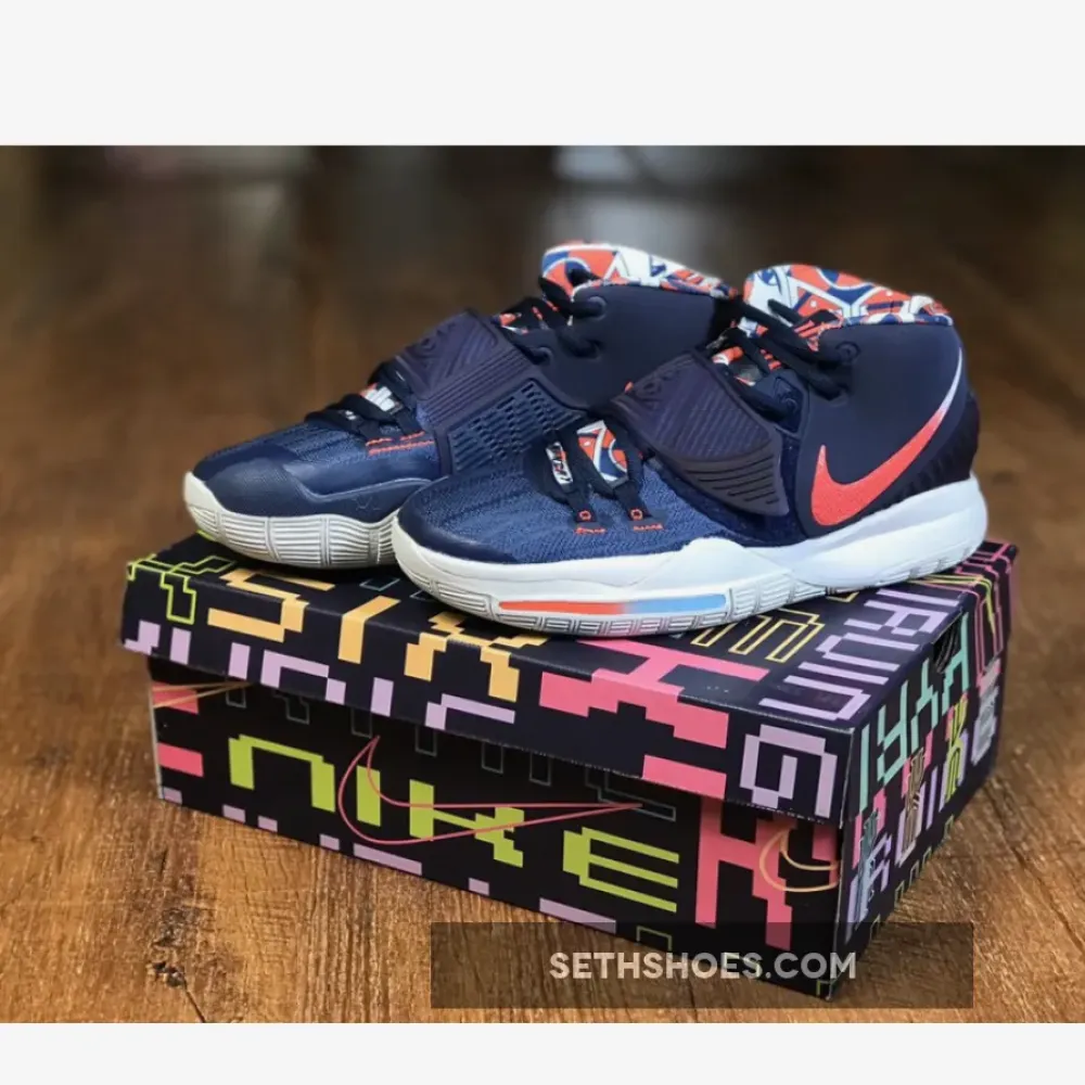 Nike Kyrie 6 “USA” Midnight Navy/Laser Crimson-Psychic Blue  BQ4630-402