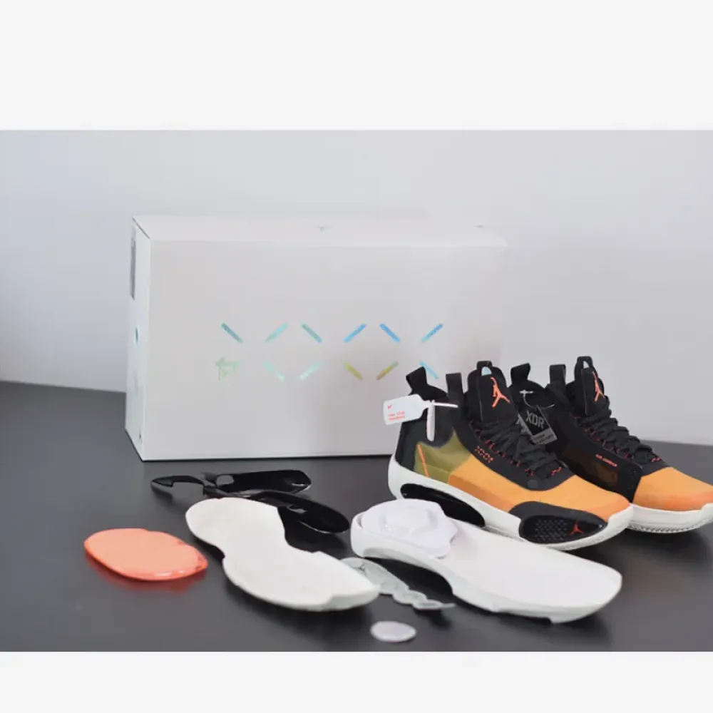 Air Jordan 34 Amber Rise/Black-Sail-Metallic Silver  AR3240-800