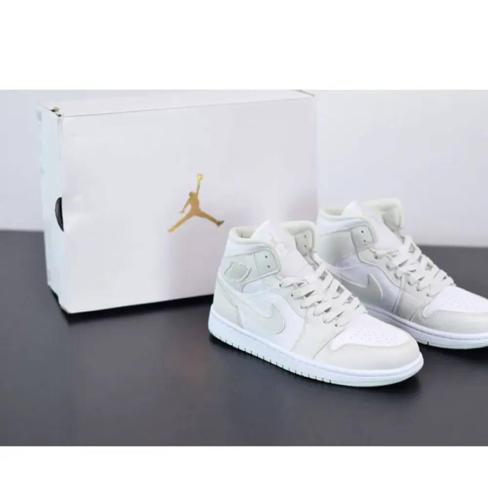 Air Jordan 1 Mid WMNS White/Spruce Aura  CV5280-103
