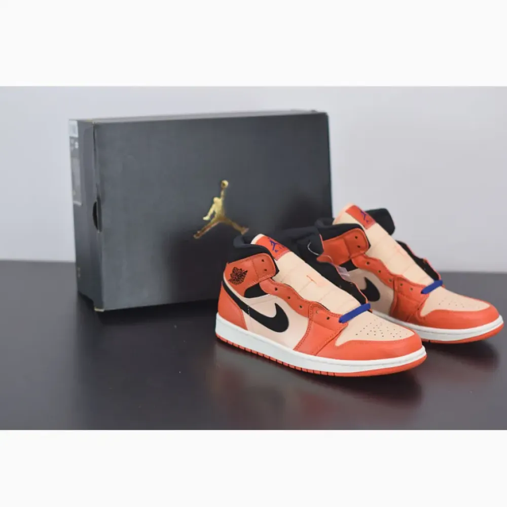 Air Jordan 1 Mid Team Orange Black  852542-800