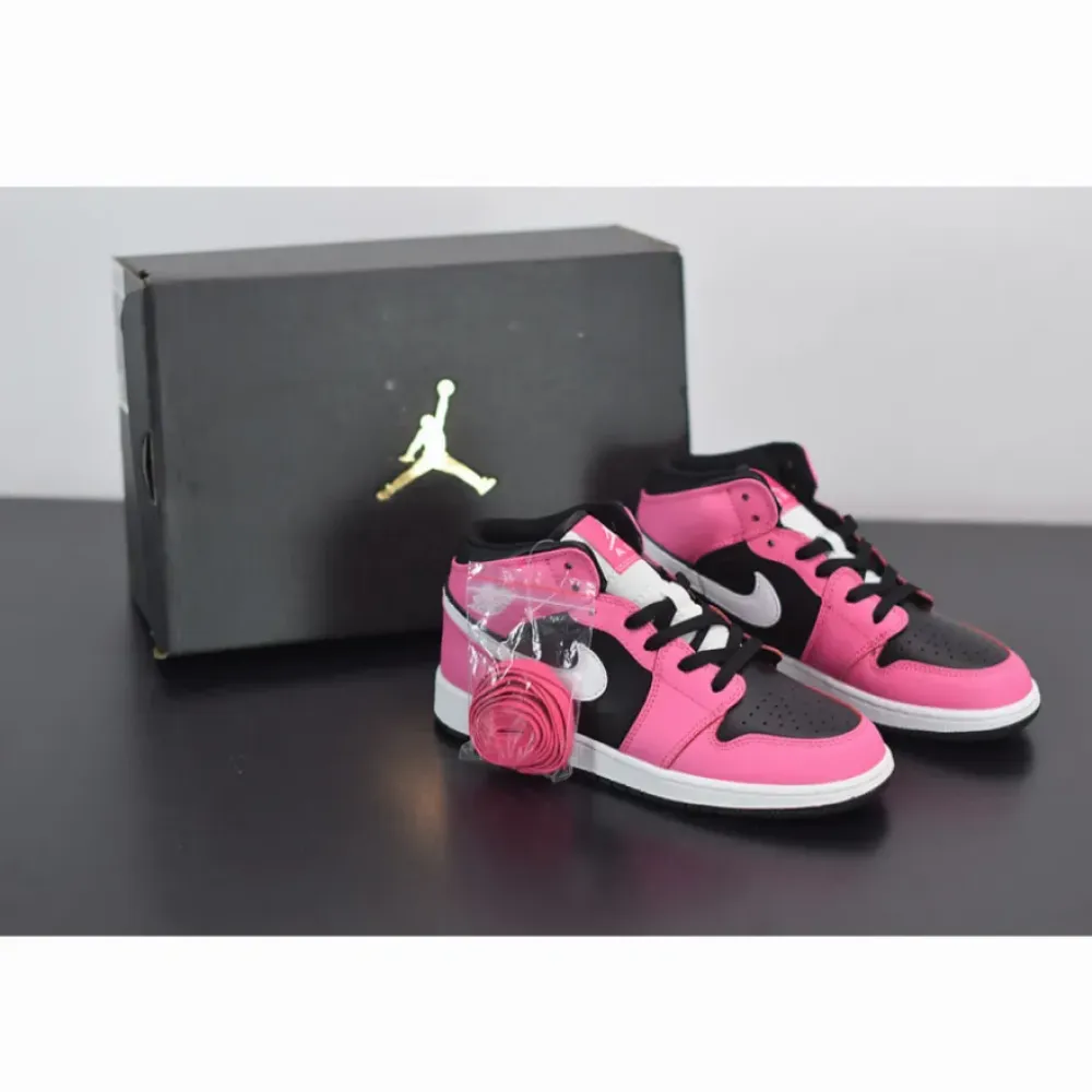 Air Jordan 1 Mid “Pinksicle” Black/White-Pinksicle  555112-002