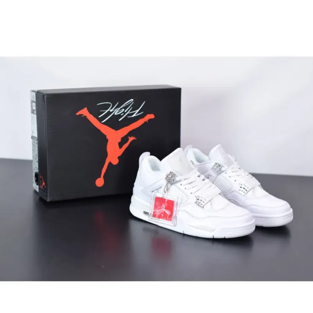 Air Jordan 4 Retro “Pure Money” White/White-Metallic Silver 308497-100