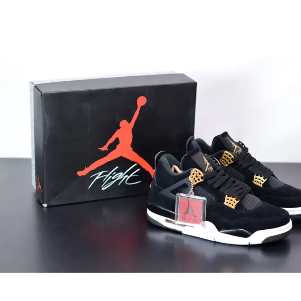 Air Jordan 4 “Royalty” Black/Metallic Gold-White  308497-032