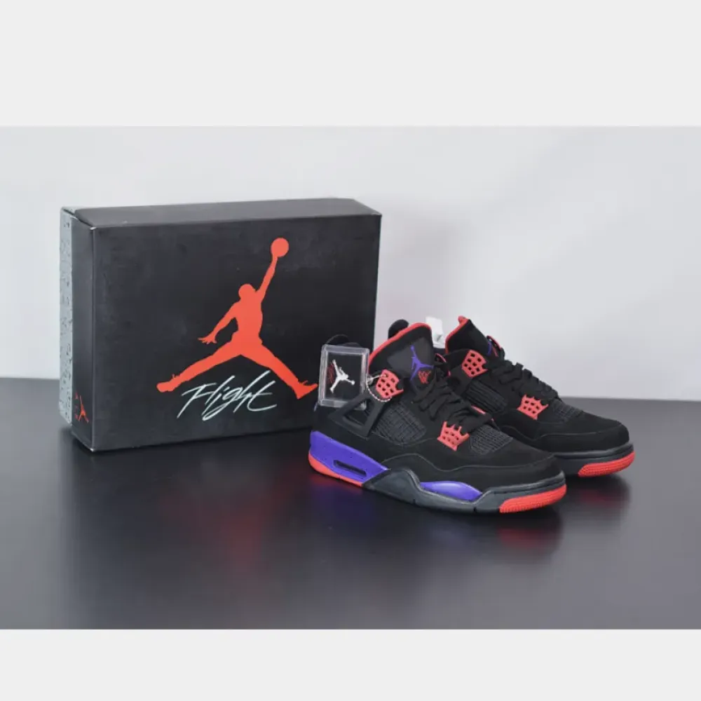 Air Jordan 4 Raptors Black/University Red-Court Purple  AQ3816-056