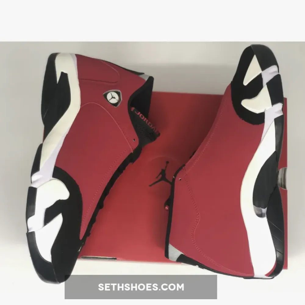 Air Jordan 14 Black/Gym Red-White-Off White  487471-006