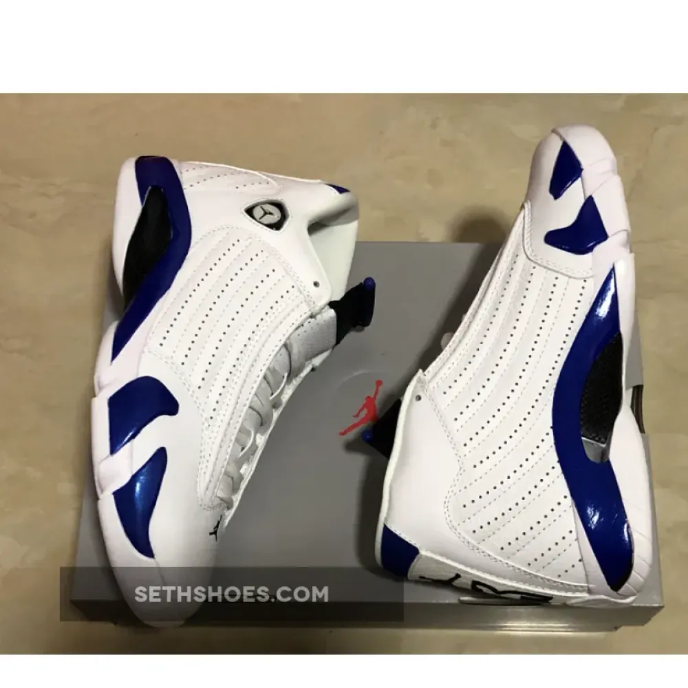 Air Jordan 14 White/Hyper Royal-Black  487471-104