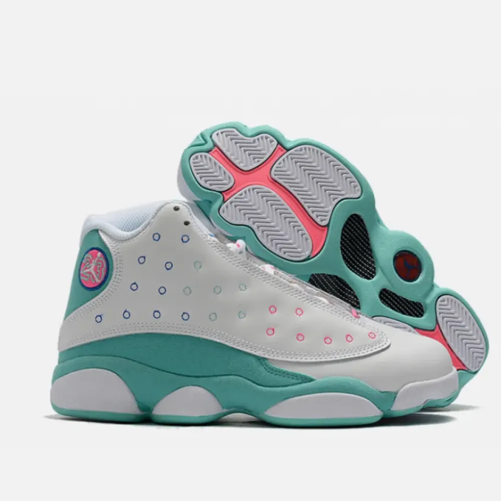 Air Jordan 13 GS White/Soar-Aurora Green-Digital Pink 439358-100