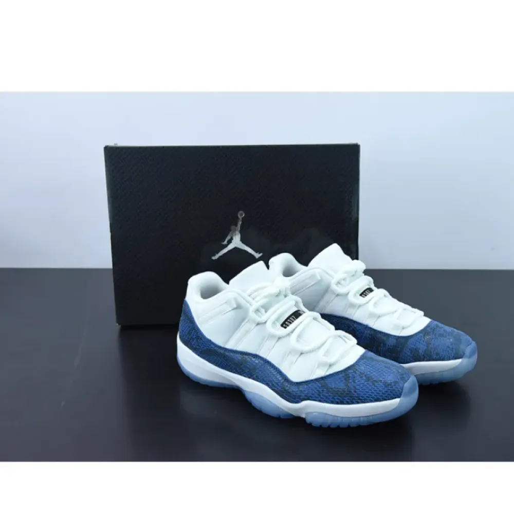 Air Jordan 11 Low “Snakeskin” White/Black-Navy  CD6846-102