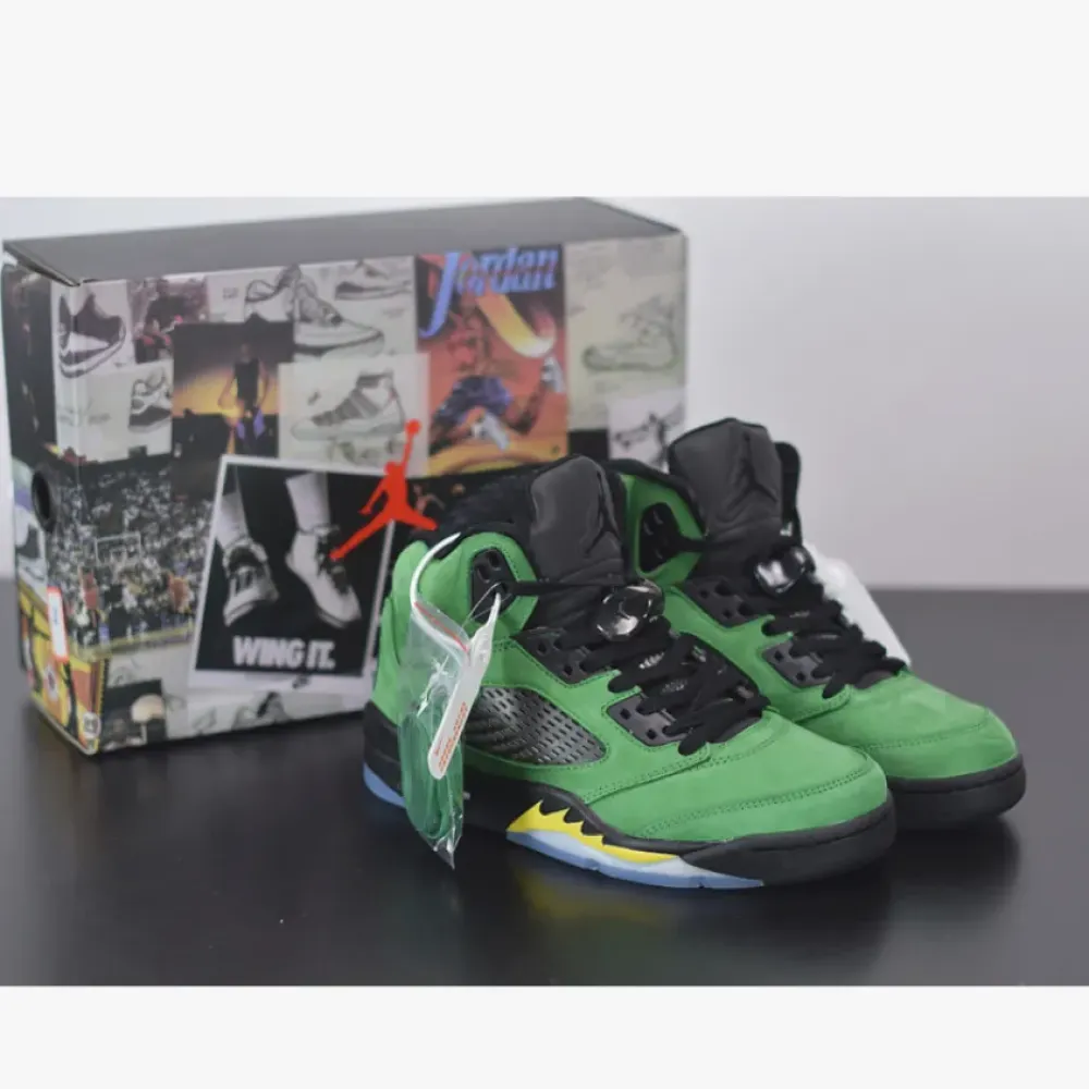 Air Jordan 5 SE “Oregon” Apple Green/Black-Yellow Strike-Black CK6631-307