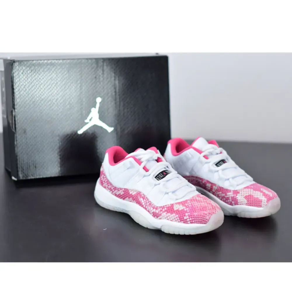 Air Jordan 11 Low WMNS “Pink Snakeskin” White/Watermelon-Black AH7860-106