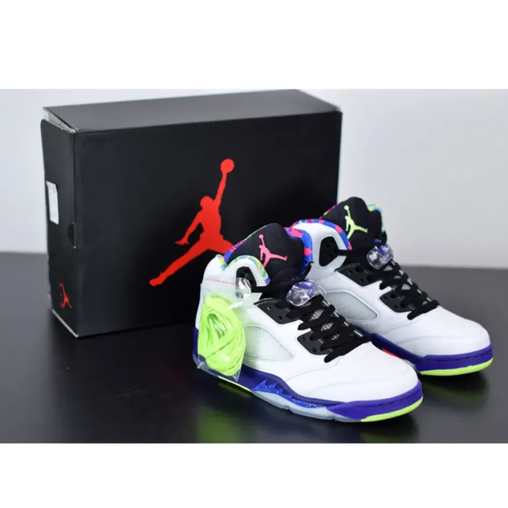 Air Jordan 5 “Alternate Bel-Air” White/Purple-Pink-Ghost Green  DB3335-100
