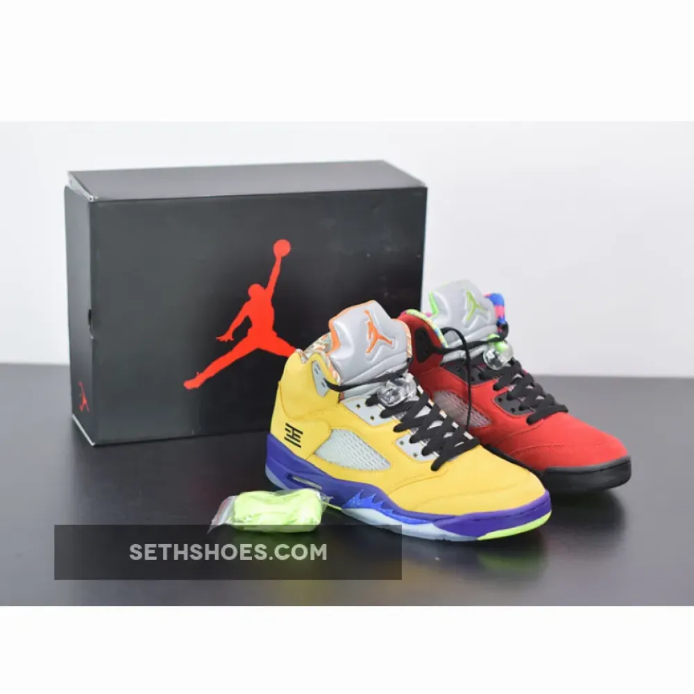 Air Jordan 5 “What The” Varsity Maize/Court Purple/Ghost Green/Solar Orange CZ5725-700
