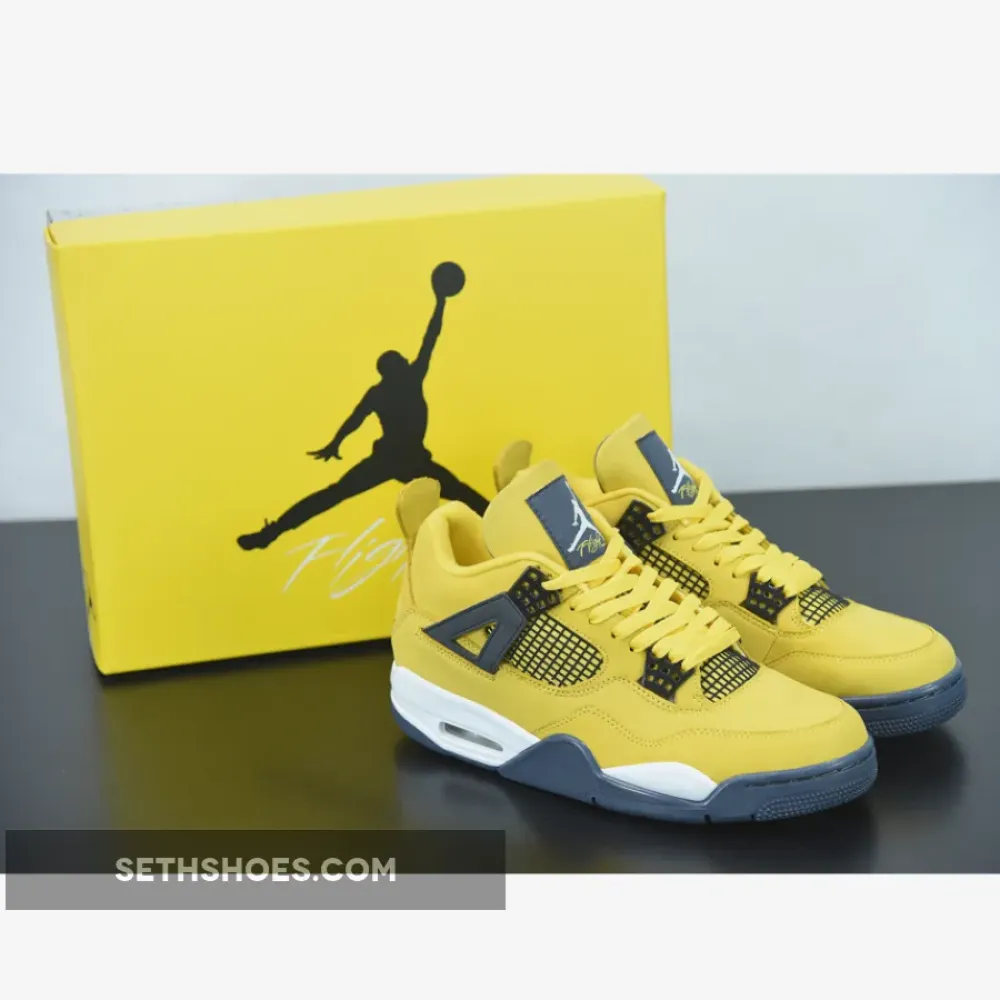 Air Jordan 4 Retro “Lightning” Tour Yellow/White-Dark Blue Grey CT8527-700