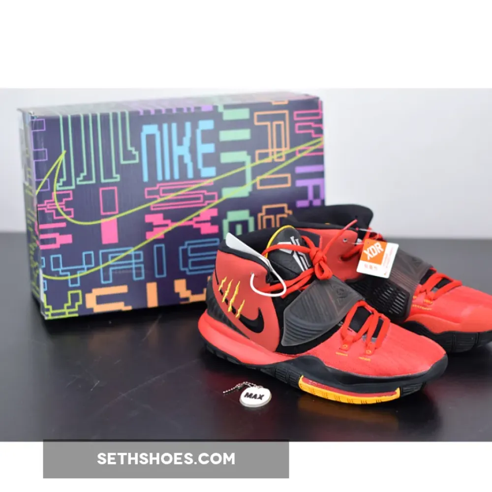 Nike Kyrie 6 “Bruce Lee” Comet Red/Black-Metallic Silver-Del Sol CJ1290-600