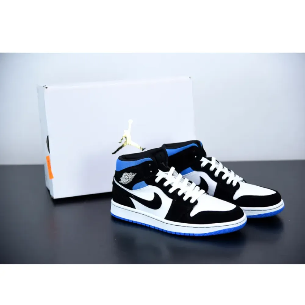 Air Jordan 1 Mid Royal Black White  BQ6472-102