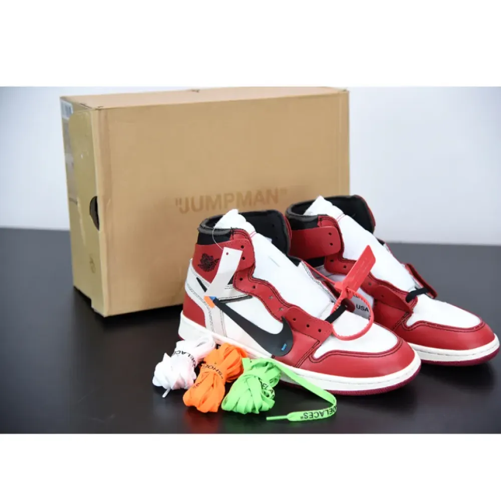 OFF-WHITE x Air Jordan 1 Retro High OG “The Ten” White/Black-Varsity Red AA3834-101