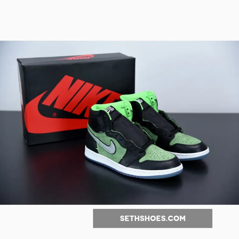 Air Jordan 1 High Zoom Black/Tomatillo-Rage Green CK6637-002