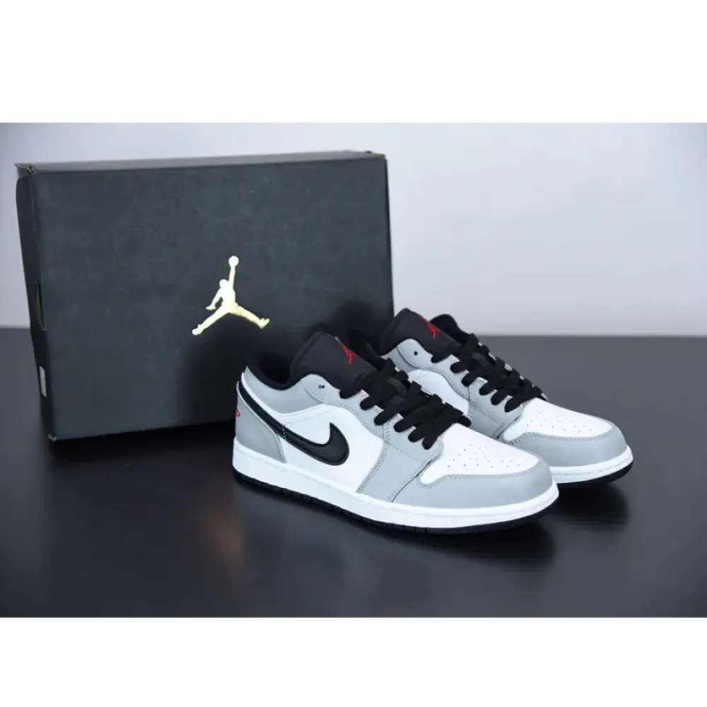 Air Jordan 1 Low Light Smoke Grey/Gym Red/White 553558-030