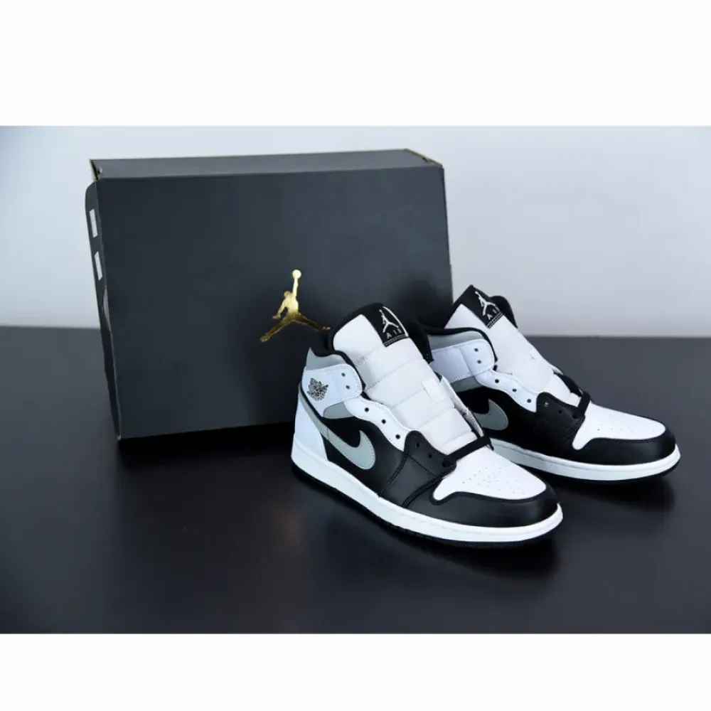 Air Jordan 1 Mid ‘White Shadow’ Black/Medium Grey-White 554724-073