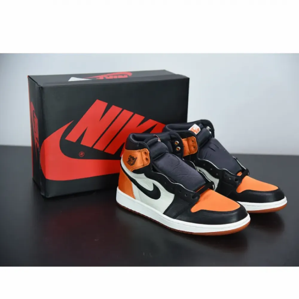 Air Jordan 1 Retro High Satin ‘Shattered Backboard’ Black/Starfish-Sail AV3725-010