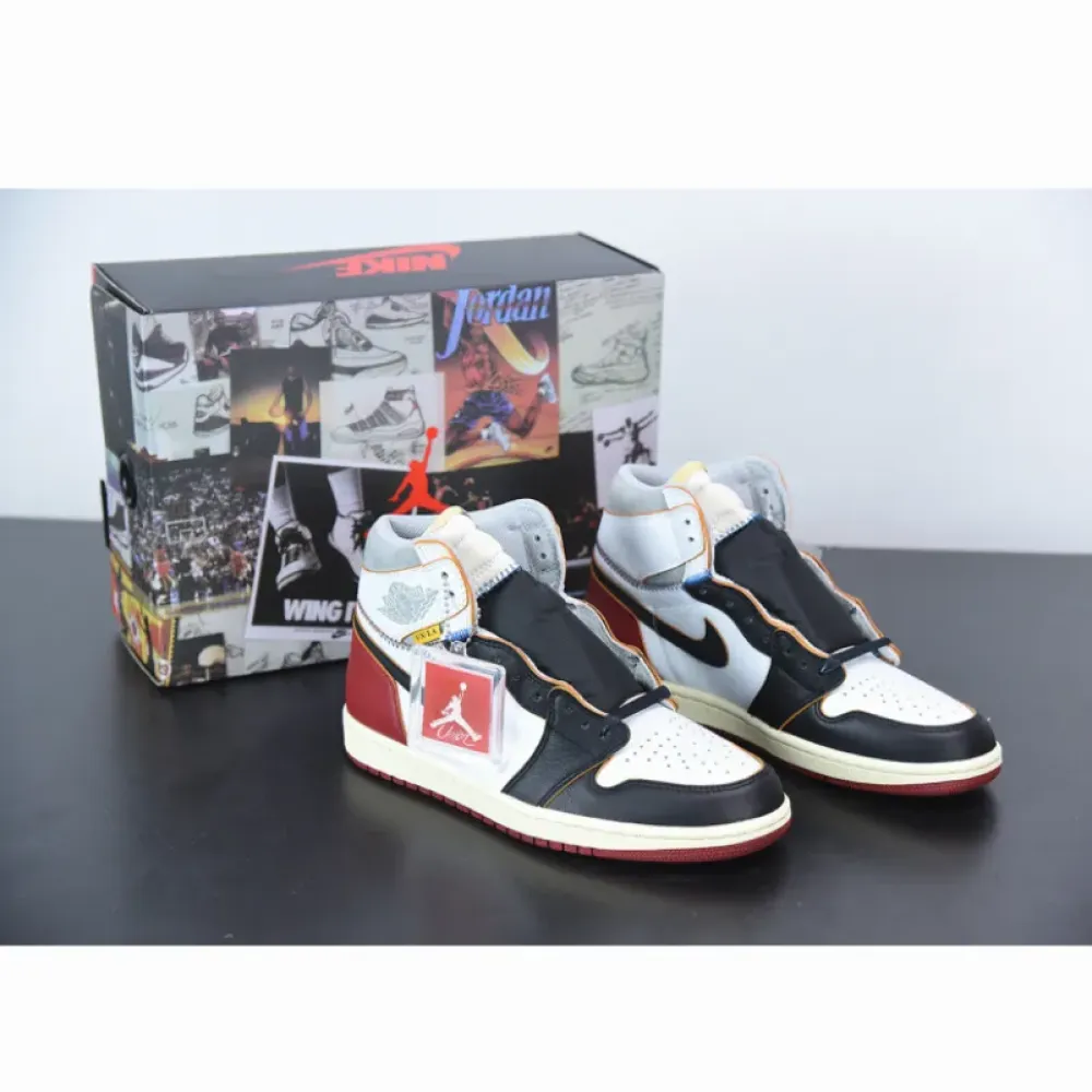 Union x Air Jordan 1 Retro High OG White/Varsity Red-Wolf Grey-Black BV1300-106