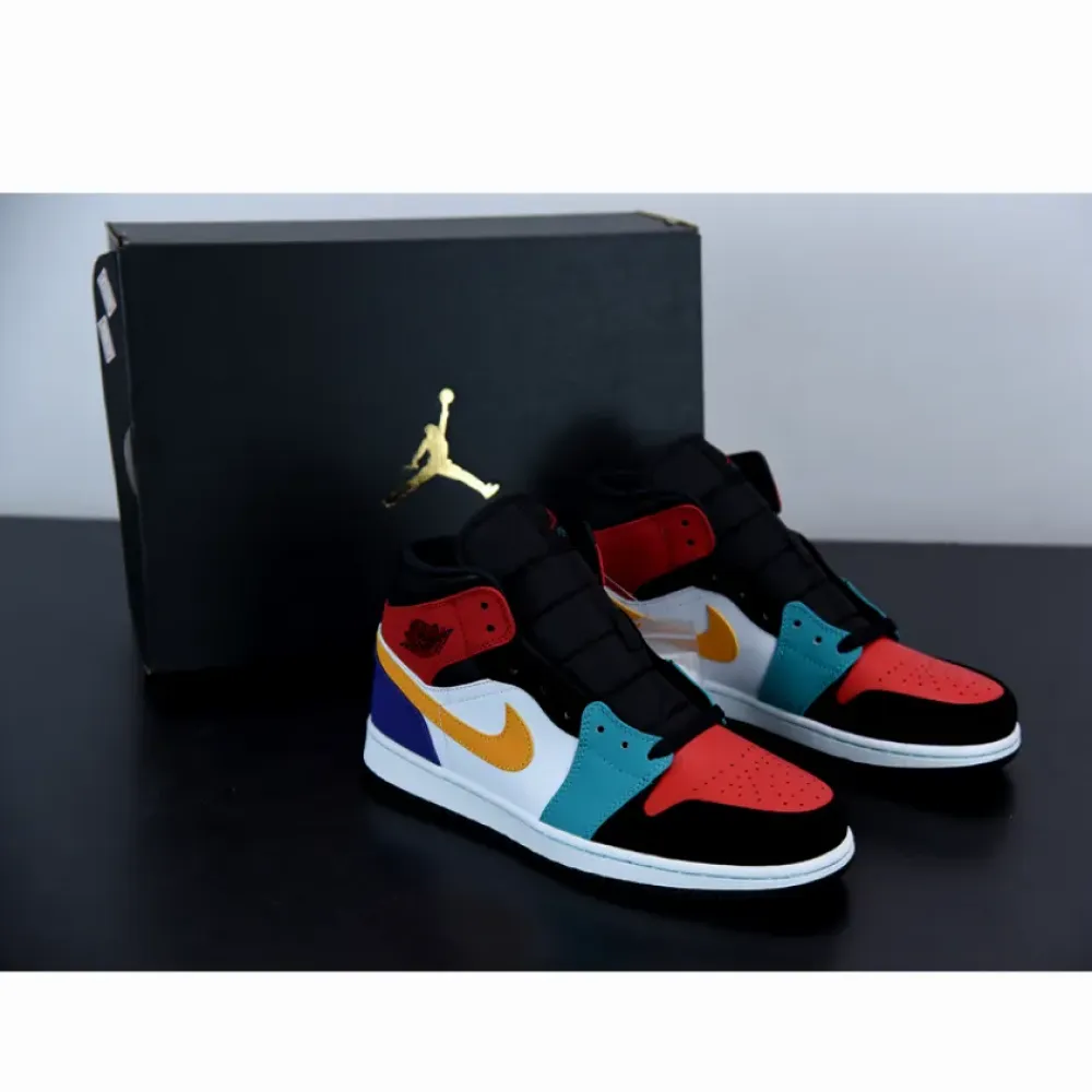 Air Jordan 1 Mid Bred Multi-Color  554724-125