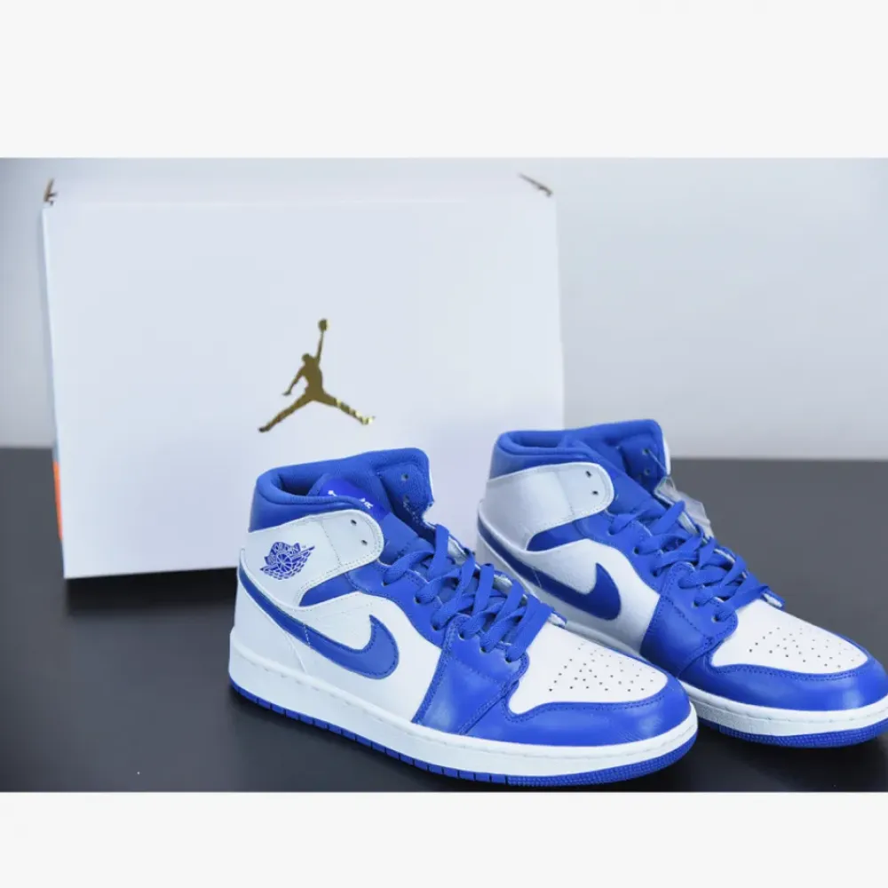 Air Jordan 1 Mid White/Hyper Royal  554724-114