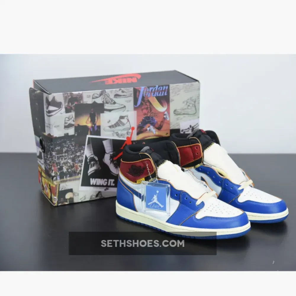 Union x Air Jordan 1 Retro High OG NRG White/Storm Blue-Varsity Red BV1300-146
