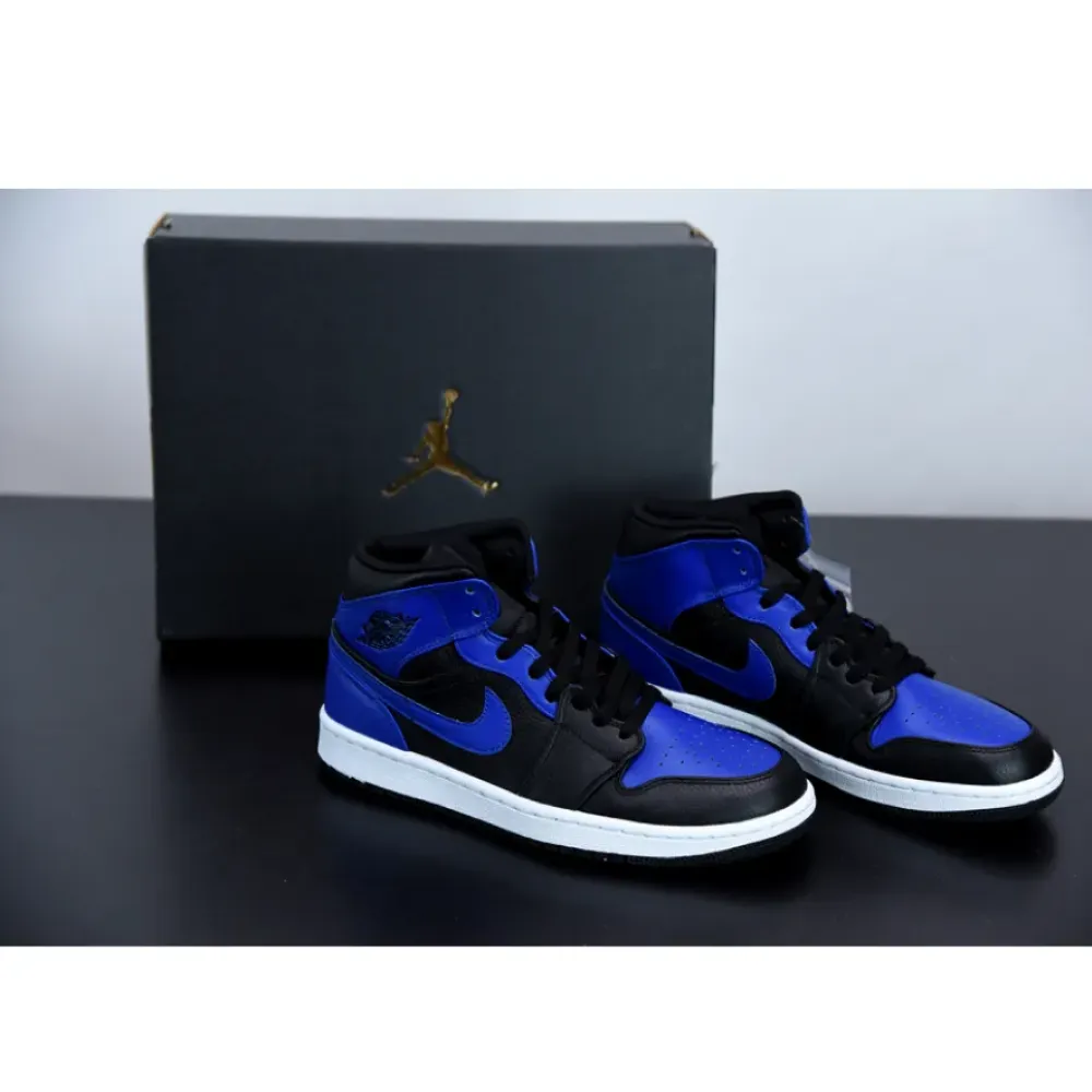 Air Jordan 1 Mid Black/Hyper Royal  554724-077
